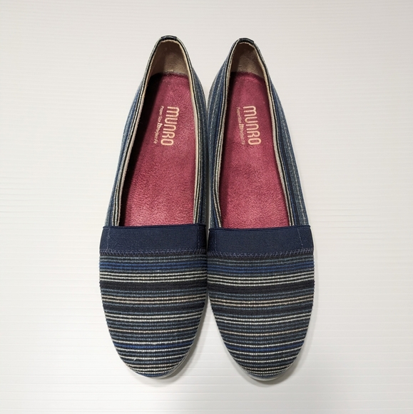 9.5N Munro Bonita Slip-On Espadrille Blue Multi Flat Loafer - Picture 2 of 9